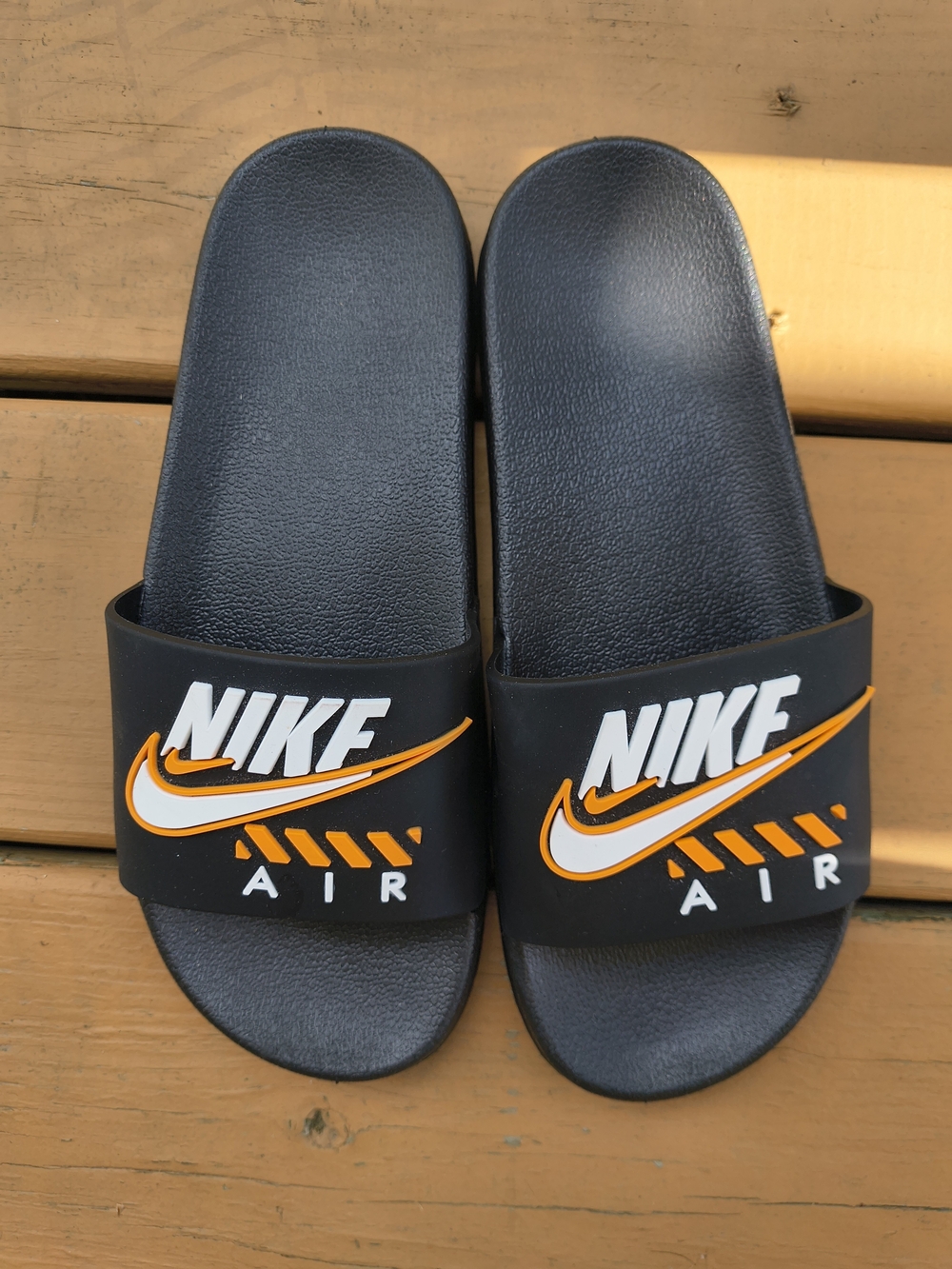 Nike Women's Black & Orange Air Slide Slippers